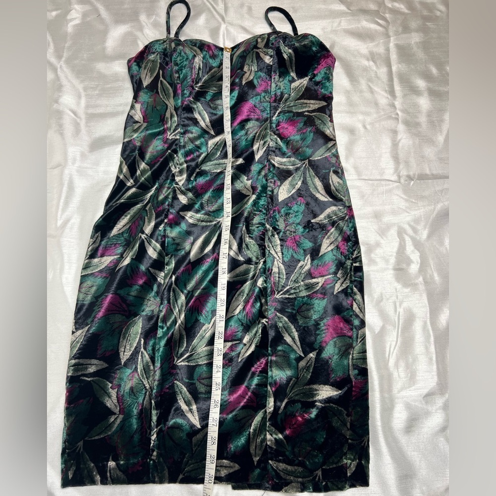 Vintage Betty & Sheila Burnout Velvet Floral Cocktail Dress 80s 90s Y2K Party - Picture 13 of 17